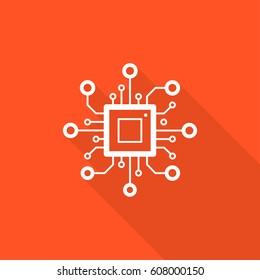 chip isolated minimal icon. processor line vector icon for websites and mobile minimalistic flat design. 