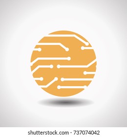 Chip isolated minimal icon. Vector microchip illustration