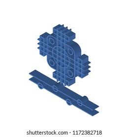 Chip isometric left top view 3D icon