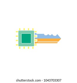 Chip Key Logo Icon Design 