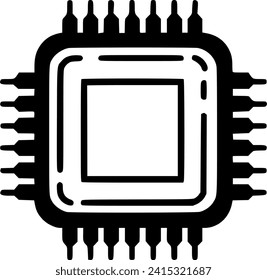 chip line icon, cpu outline and solid vector illustration, processor sign, symbol, vector, art