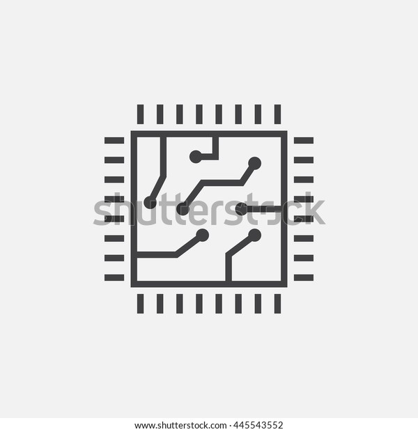 Chip Line Symbol Cpu Umriss Vektorgrafik Lineares Piktogramm Einzeln Auf Stock Vektorgrafik Lizenzfrei