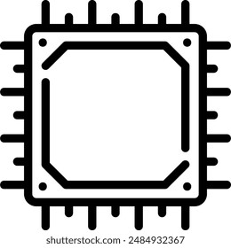 Chip-Line-Icon-Illustration Vektorgrafik