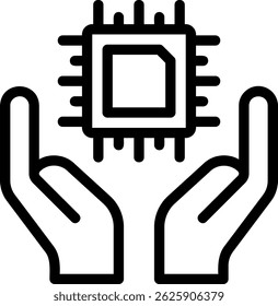 chip line icon illustration vector