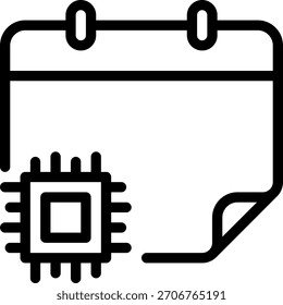 chip line icon illustration vector