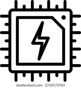 ícone da linha do chip ilustração vetor