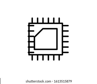 Chip line icon. Vector symbol in trendy flat style on white background. Web sing for design.