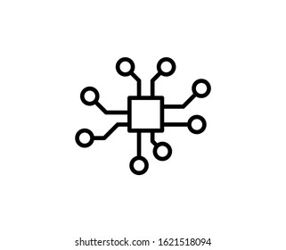 Chip line icon. Vector symbol in trendy flat style on white background. Web sing for design.