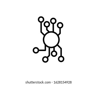 Chip line icon. Vector symbol in trendy flat style on white background. Web sing for design.