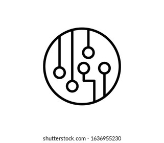 Chip line icon. Vector symbol in trendy flat style on white background. Web sing for design.