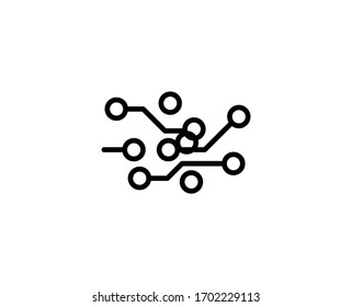 Icono de línea de chip. Símbolo vectorial en estilo plano y moderno sobre fondo blanco. Canto web para diseño.