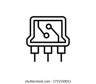 Chip line icon. Vector symbol in trendy flat style on white background. Web sing for design.