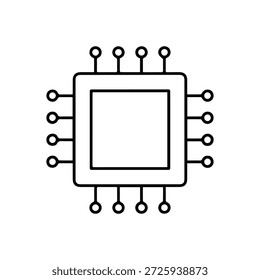 Icono del Vector del logotipo de la línea del microprocesador en un fondo blanco
Icono del logotipo de la línea de Vector