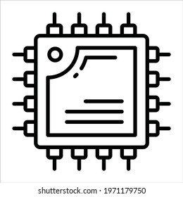 Chip line vector Icon. that can be easily modified or edit