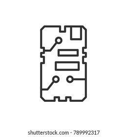 chip. linear icon. Line with Editable stroke