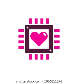 Chip Love Logo Icon Design