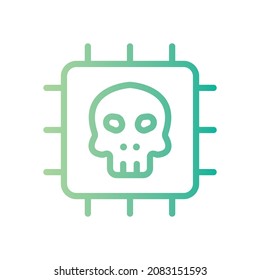 Chip-Malware-Symbol, weißer Hintergrund