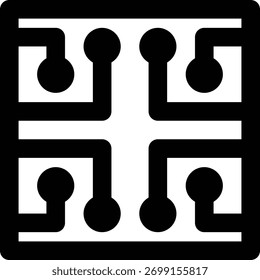 Chip, Microchip, Ícone Da Estrutura De Tópicos Do Processador