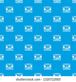Chip microcontroller pattern vector seamless blue repeat for any use
