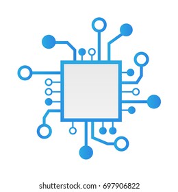 chip minimal isolated icon. processor. Network connection.