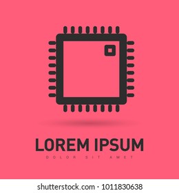 Chip minimal vector icon. Processor flat line icon for websites and mobile minimalistic flat design.