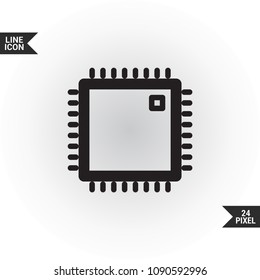 Chip minimal vector icon. Processor flat line icon for websites and mobile minimalistic flat design.