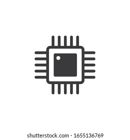 Chip minimal vector icon. Processor flat line icon for websites and mobile minimalistic flat design.