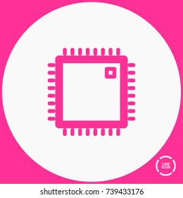 Chip minimal vector icon. Processor flat line icon for websites and mobile minimalistic flat design.