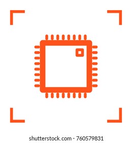 Chip minimal vector icon. Processor flat line icon for websites and mobile minimalistic flat design.