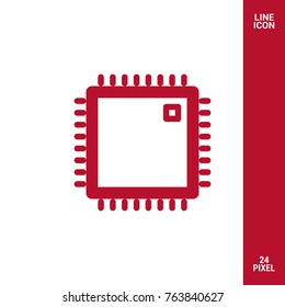 Chip minimal vector icon. Processor flat line icon for websites and mobile minimalistic flat design.