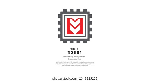 chip modern technology logo design for graphic designer or web developer