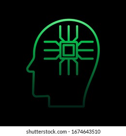 Chip in person nolan icon. Simple thin line, outline vector of intelligence icons for ui and ux, website or mobile application