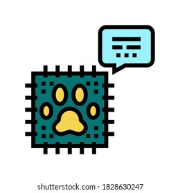 chip for pet color icon vector. chip for pet sign. isolated symbol illustration