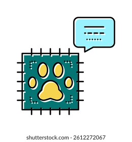 chip for pet color icon vector. chip for pet sign. isolated symbol illustration