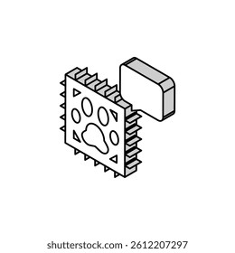 chip for pet isometric icon vector. chip for pet sign. isolated symbol illustration
