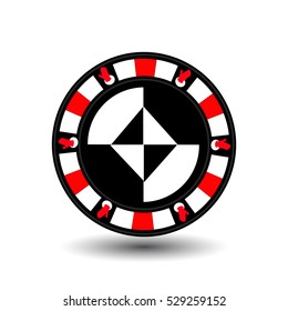 chip poker casino Christmas EPS 10 on white easy to separate the background. To use for sites, design, decoration, printing, etc. In the middle of the diamond on the sides of the gloves on  red chip