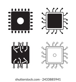 Chip processor icon design illustration