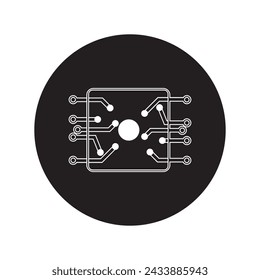 Chip processor icon design illustration