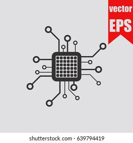 Chip processor icon infographic isolated in flat style.Vector illustration.