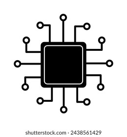 Chip processor icon infographic sign flat illustration on white background..eps
