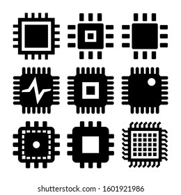 chip processor icon isolated sign symbol vector illustration - Collection of high quality black style vector icons
