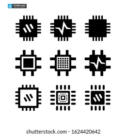chip processor icon isolated sign symbol vector illustration - Collection of high quality black style vector icons
