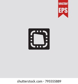 Chip processor icon in trendy isolated on grey background.Vector illustration.