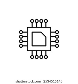 Chip processor isolated icon vector on white background