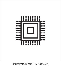 Chip processor outline icon vector design template