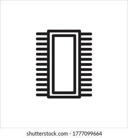 Chip processor outline icon vector design template