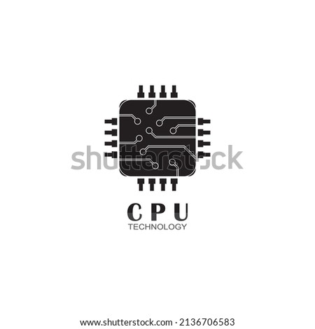 chip processor vector icon illustration logo design.