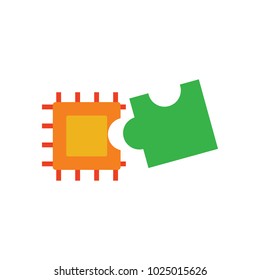 Chip Puzzle Logo Icon Design