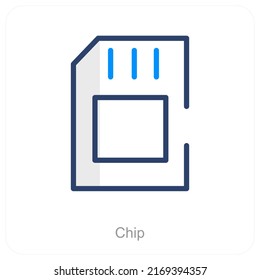 Chip And RAM Icon Concept