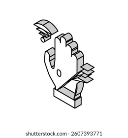 chip rfid in palm isometric icon vector. chip rfid in palm sign. isolated symbol illustration